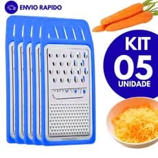 Kits Raladores Inox 1 Face Utensílio Multiuso para Queijo, Cenoura e Legumes Kits com 5,3 ou 2 Unidades Cor aleatória