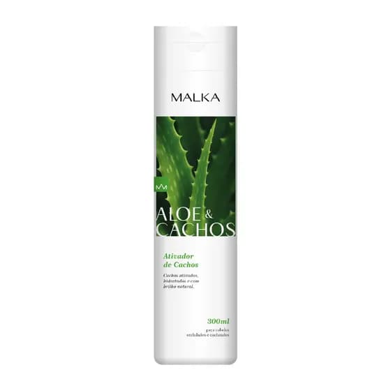 Ativador de Cachos Malka Aloe & Cachos 300ml Creme para Cabelo Cacheado Hidratação Definição Anti Frizz