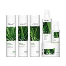 Tratamento Completo para Cabelo Cacheado Hidratação Definição de Cachos Kit 6 Produtos Malka