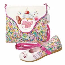 Kit Infantil Feminino Sapatilha Infantil e Bolsa Infantil Menina Docinhos Bolsinha Infantil Magicc Kids (1209)
