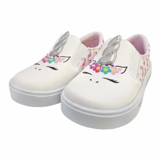 Tênis Infantil Feminino Casual Iate Unicórnio, Tenis Infantil Menina  Magicc Kids T-002