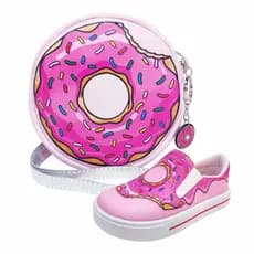 Kit Infantil Feminino Bolsa Infantil Casual Donuts Rosquinha, Tenis Infantil Menina Magicc Kids (004-071)