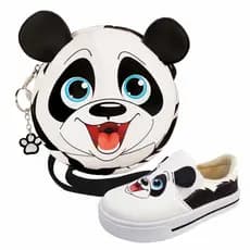 Kit Infantil Feminino Bolsa Infantil e Tênis Infantil Feminino Casual Panda, Tenis Infantil Menina Magicc Kids (005-048)