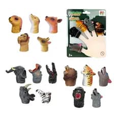 Dedoche Fantoche De Dedo - Animais Selvagens 5 Bonecos Sortidos
