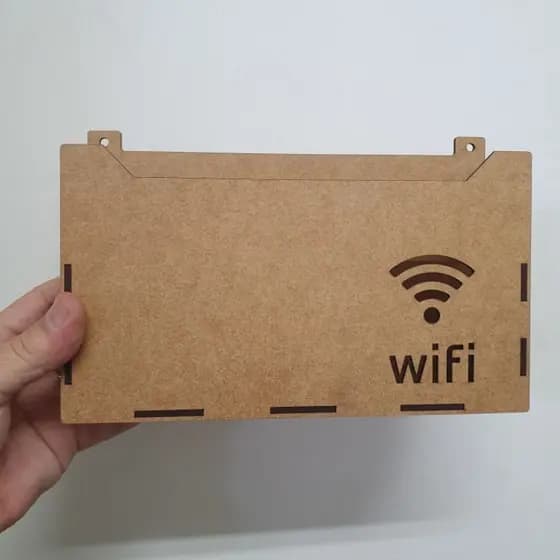 Suporte roteador modem organizador de fios Wi-fi case slim mdf cru