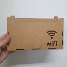 Suporte roteador modem organizador de fios Wi-fi case slim mdf cru