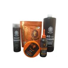 Kit Pó Flash +  Matizador + Água Oxigenada 40 volumes + Óleo Protetor + Cera modeladora Leon Barber 160g