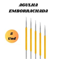 Kit 5 Und Agulha Aço Inox emborrachada para Reflexo Leon Barber