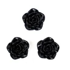 Miçanga em Resina Flor Rosa Negra 2 cm