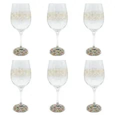 Kit 6 Taças de Vidro Grande 490ml Vinho Água Mosaico