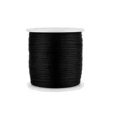 Cordão Acetinado Rabo de Rato 1mm Rolo com 100 m  Preto