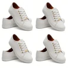 Kit 2 Tênis Feminino Casual Sapatenis Branco Sapato Confortável Macio Estiloso
