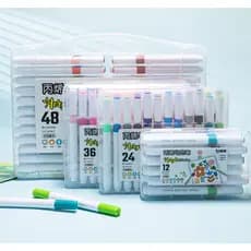 kit 12/24/36/48 Unidades de Marcadores de Tinta Acrílica Cores Sortidas, Caixa de Secagem