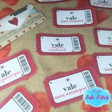 Vales do amor, tickets do amor, presente dia dos namorados.
