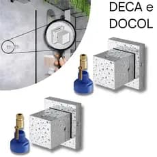 Kit 2 Acabamento Metal Cromado p/ Registro de Banheiro + 2 Conversores Docol p/ Deca Banheiro e Casa
