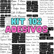 Kit 102 Adesivos de Temperos Alimentos Mantimentos Para Potes de Armazenamento Etiquetas