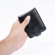 Carteira Masculina em Couro Legitimo Ultra Fino Cabe Cartões CNH Moedas Carteira Completa Reforçada