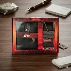 Kit Cinto Social Courino + Carteira Executiva Moderna Portas Documentos Cartões Em Couro Síntético