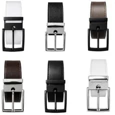 Cinto Masculino De Couro Plus Size Regulável Dupla Face Fivela Removível de Metal