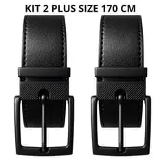 Cinto Masculino Plus Size de Couro Social Clássico 170 Cm Ajustável Largo Fivela Removível