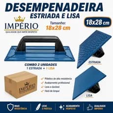 Kit 2 und Desempenadeira Plastica Estriada e Lisa 18x28 cm Imperio Alta resistencia