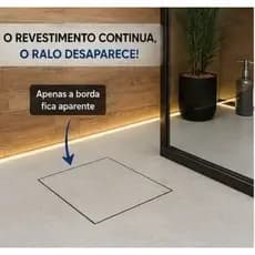 Ralo Oculto 15x15 Invisivel Inteligente Seca Piso com tela anti-inseto