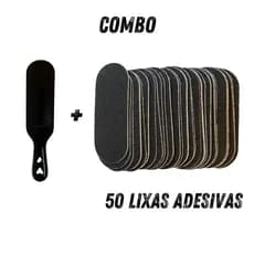 KIT 50 LIXAS ADESIVAS + SUPORTE - PRETA