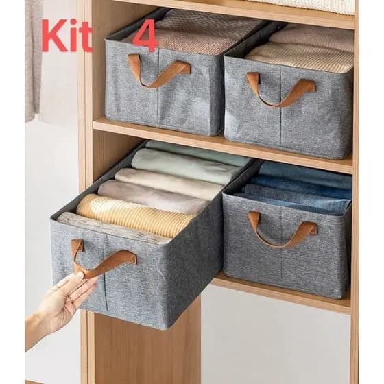 Kit 4   Organizador De Calça Jeans/Organizador De Guarda Roupa Arrumados/Separador De Roupa