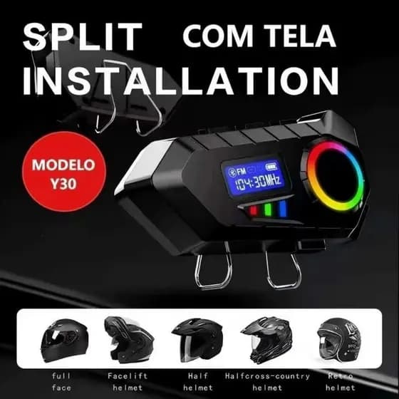 Fones de ouvido sem fio Y30 Bluetooth 5.4 com cancelamento de ruído para capacete de motocicleta anjgg