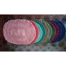 Tapete de crochê kit com 6.Tapete para porta oval Tapete de barbante promoção, entrega rapida kit com 6 unidades