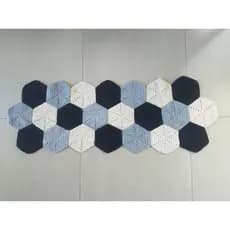 tapete hexagonal 1.30 por 40 cm promoção , feito com barbante 6