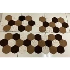 Tapete de crochê hexagonal kit com 3 peças. Passadeira mais 2 tapete