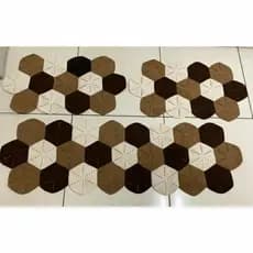 tapete de crochê hexagonal kit com 3peças
