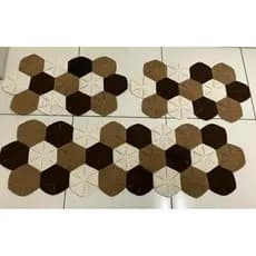 tapete de crochê hexagonal, kit com 3 peças