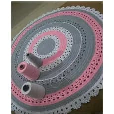 tapete de crochê redondo para quarto ou sala feito de crochê