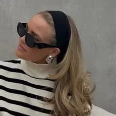 Faixa de Cabelo Gringa PREMIUM Ribana Canelada Elástica Acessórios de Cabelo Tiara Academia esporte preta branca cinza