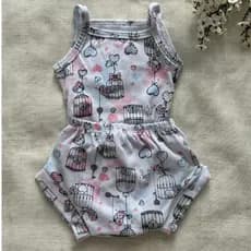 Kit 2 Peças Body De Bebe Alcinha Regata Verão e Tampa Fralda Calcinha Infantil Confortavel Conjunto 100% Algodão Short