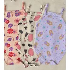 Lucky baby/ 3 body alcinha menina/body regata 3pcs/ Roupa de Bebê / Body alcinha bebê Verão 100% Algodão sortidas