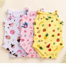 Kit 3 Body Bebê Menina Alcinha 100% Algodão Roupa de Bebê Conjunto Borys Bebê Borie Regatinha Blusa bebê 1 a 12 meses