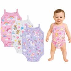 Lucky baby/ 3 body alcinha menina/body regata 3pcs/ Roupa de Bebê / Body alcinha bebê Verão 100% Algodão sortidas lindas