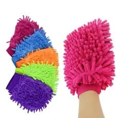 Luva Microfibra Chenile Microfibra Lavar Carro e Limpeza Multiuso Resistente