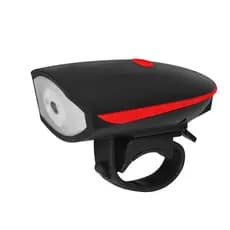 Farol Bike Led com Buzina Recarregável [Vermelho]