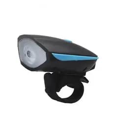 Farol Bike Led com Buzina Recarregável [Azul](Farol Bicicleta)