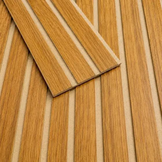 Kit 50 Ripado MDF Autocolante 45x11 cm Revestimento de Parede Decorativo para Sala Quarto