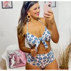 Biquíni Hot Pants Laço alcinha feminina Estampado florido cod 03