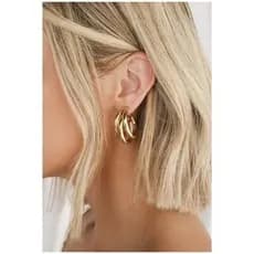 brinco argola tripla maravilhoso igual a foto/thassia naves -Blogueira Thassianaves/acessórios femininos