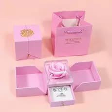 Jóias Caixa De Presente, eterna Rosa Flor Gaveta, Caixa Para Brincos Anel Colar, Jóias De Casamento Embalagem Display