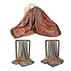 90x90cm Lenço Cetim Cabeça Pescoço de Seda Cetim Padrão Retrô Super Moda Varias Cores