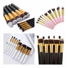 Kit 10 preto maquiagem Pinceis esfumar contorno Kabuki profissiona PRONTO ENTREGA