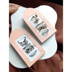 MIX_ 5 Peças/Conjunto de Anel de Zirconia Feminino / Joia de Dedo Charmosa